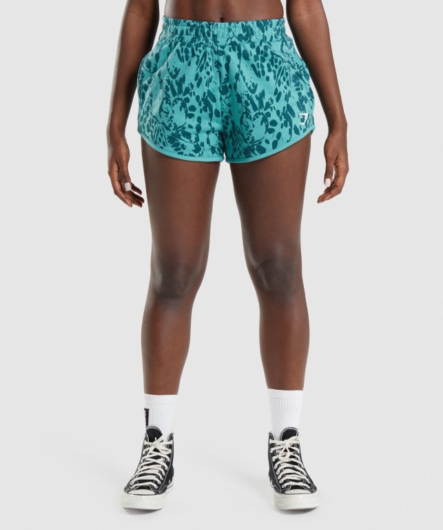 Bermudas Gymshark Animal Graphic Mujer Turquesa | 5XDWa73AeT9