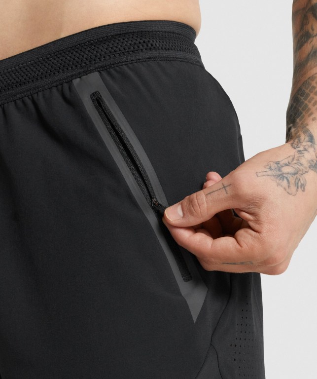 Bermudas Gymshark Apex Perform Hombre Negros | Fu1FfwWYco3