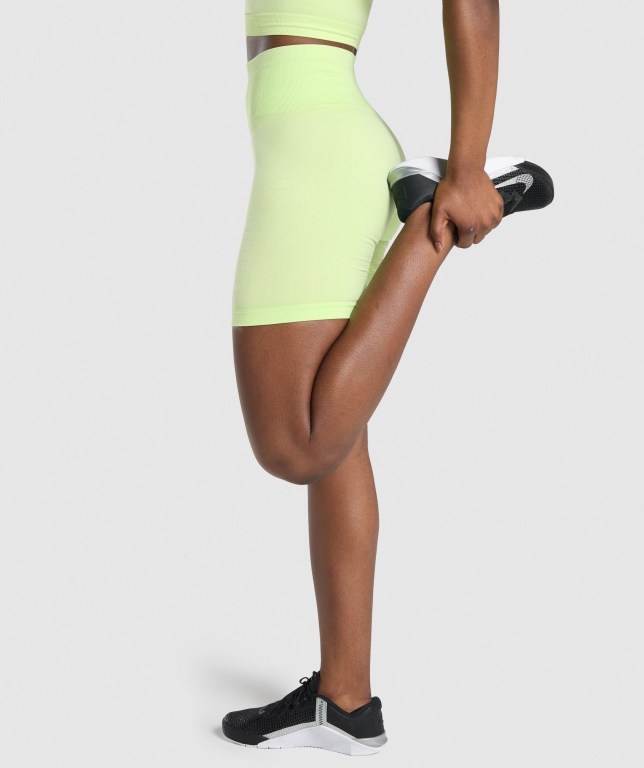 Bermudas Gymshark Apex Seamless Mujer Verdes Verdes Claro | XA3djG9gr1N