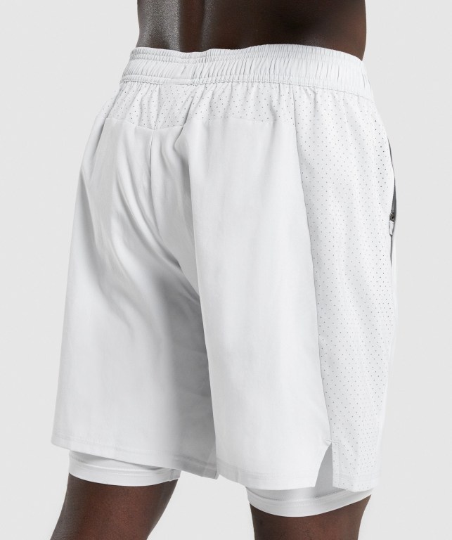 Bermudas Gymshark Aspect 2 In 1 Hombre Grises Claro | qKYCNo4jHPu