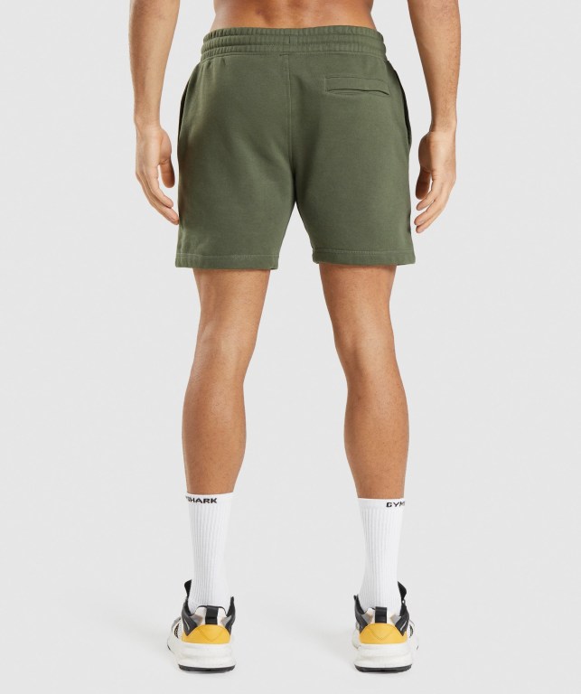 Bermudas Gymshark Crest Hombre Verde Oliva | OkqUgxvzfDu