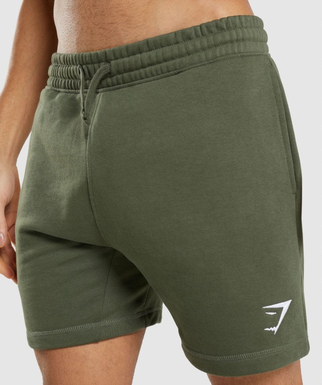 Bermudas Gymshark Crest Hombre Verde Oliva | OkqUgxvzfDu