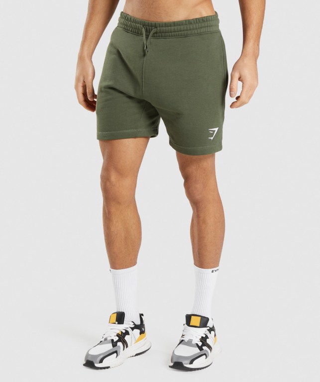 Bermudas Gymshark Crest Hombre Verde Oliva | OkqUgxvzfDu