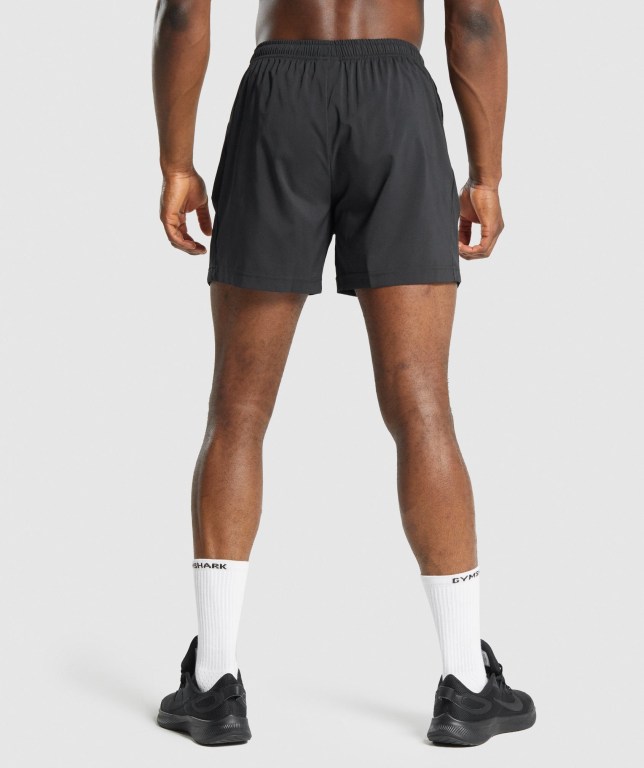 Bermudas Gymshark Deporte Hombre Negros | EIEZigcjnto