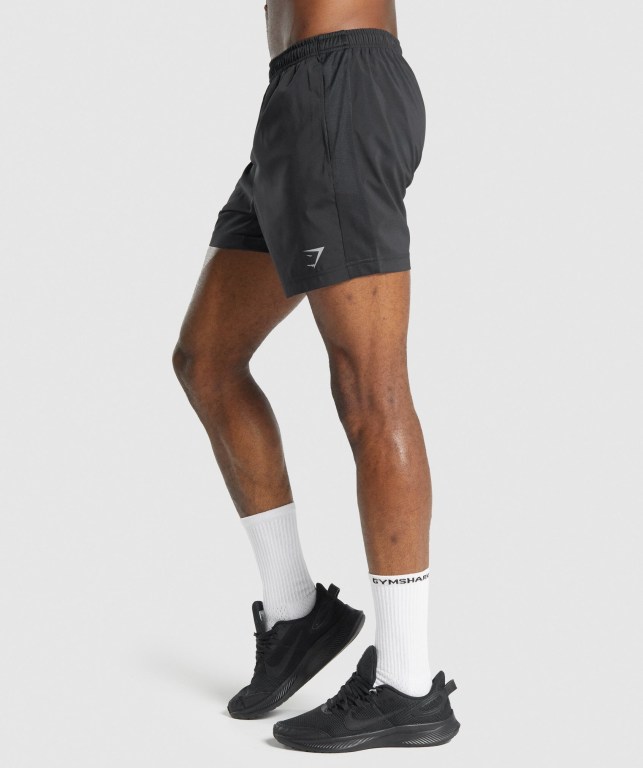 Bermudas Gymshark Deporte Hombre Negros | EIEZigcjnto