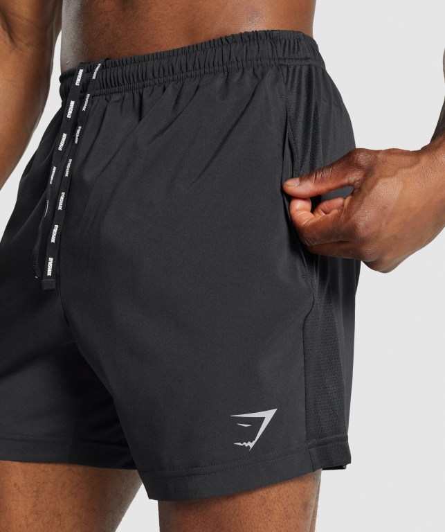 Bermudas Gymshark Deporte Hombre Negros | EIEZigcjnto