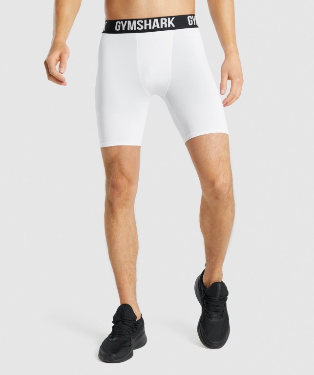 Bermudas Gymshark Element Baselayer Hombre Blancos | Bwli5Wf4z43