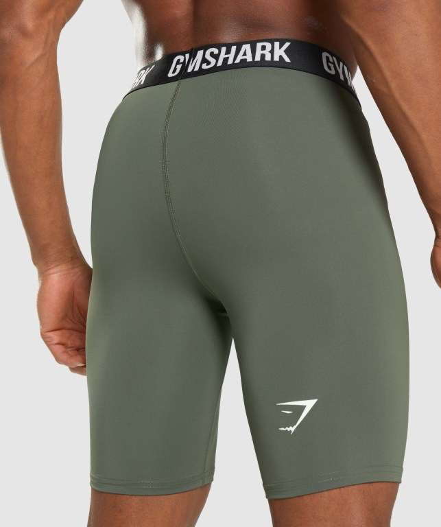 Bermudas Gymshark Element Baselayer Hombre Verde Oliva | UhZb6uMSLCd