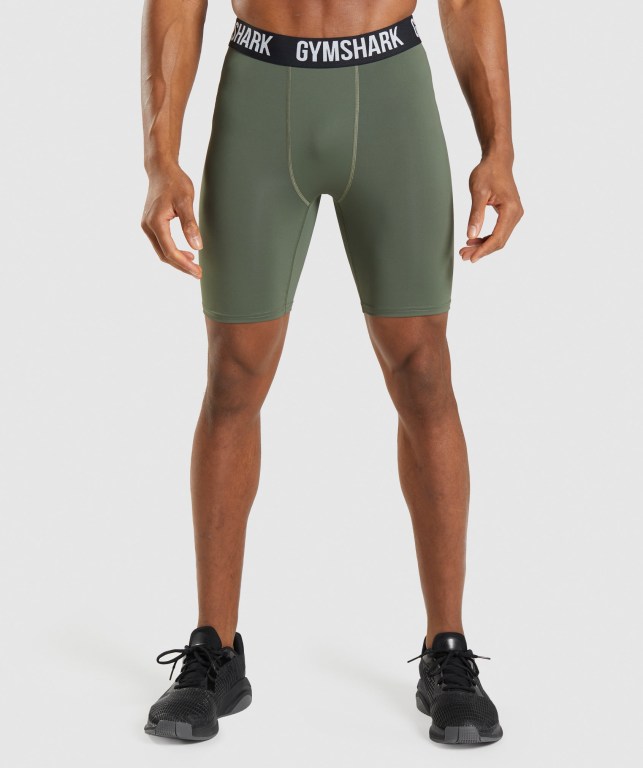 Bermudas Gymshark Element Baselayer Hombre Verde Oliva | UhZb6uMSLCd