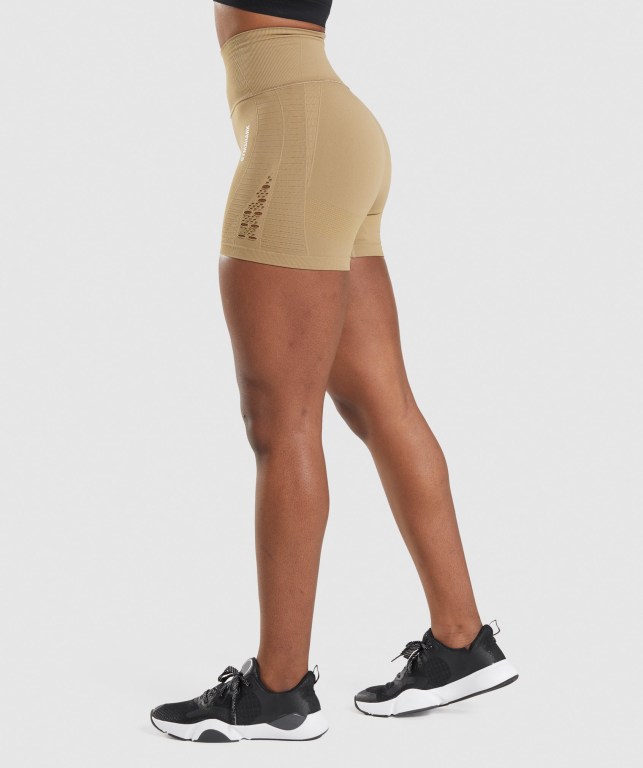 Bermudas Gymshark Energy Seamless Mujer Marrom | 7IDqvkuIxLm