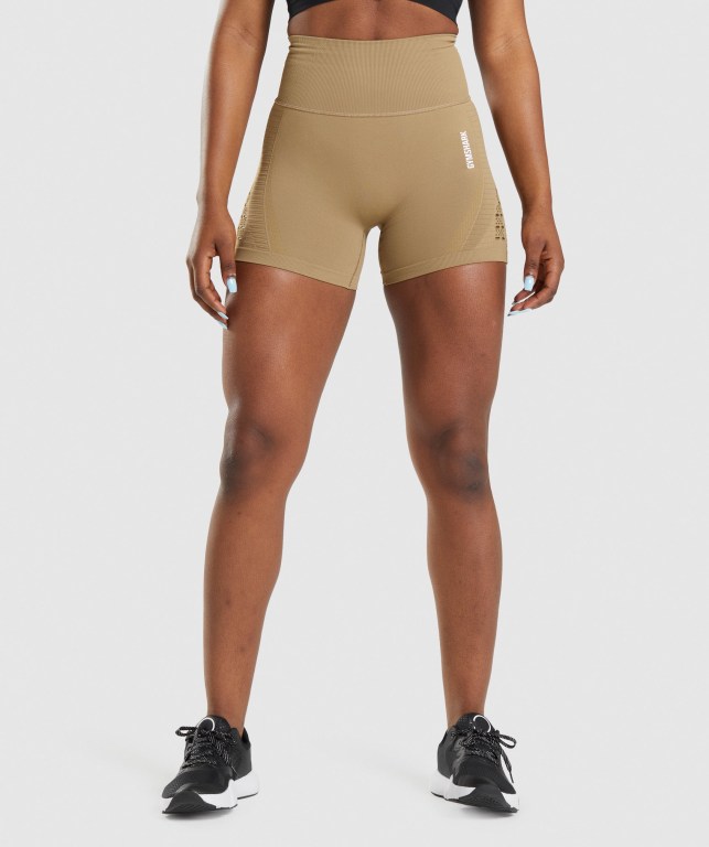 Bermudas Gymshark Energy Seamless Mujer Marrom | 7IDqvkuIxLm