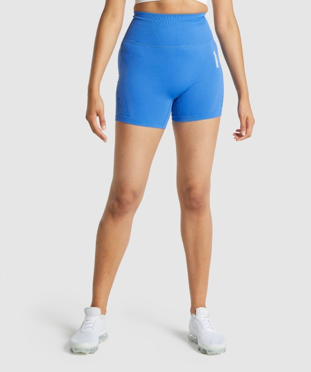 Bermudas Gymshark Energy Seamless Mujer Azules | VDAYchxDOVV