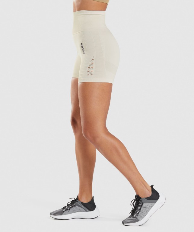 Bermudas Gymshark Energy Seamless Mujer Blancos | sXCkPMoyBlN