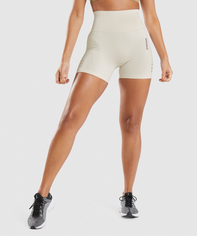 Bermudas Gymshark Energy Seamless Mujer Blancos | sXCkPMoyBlN