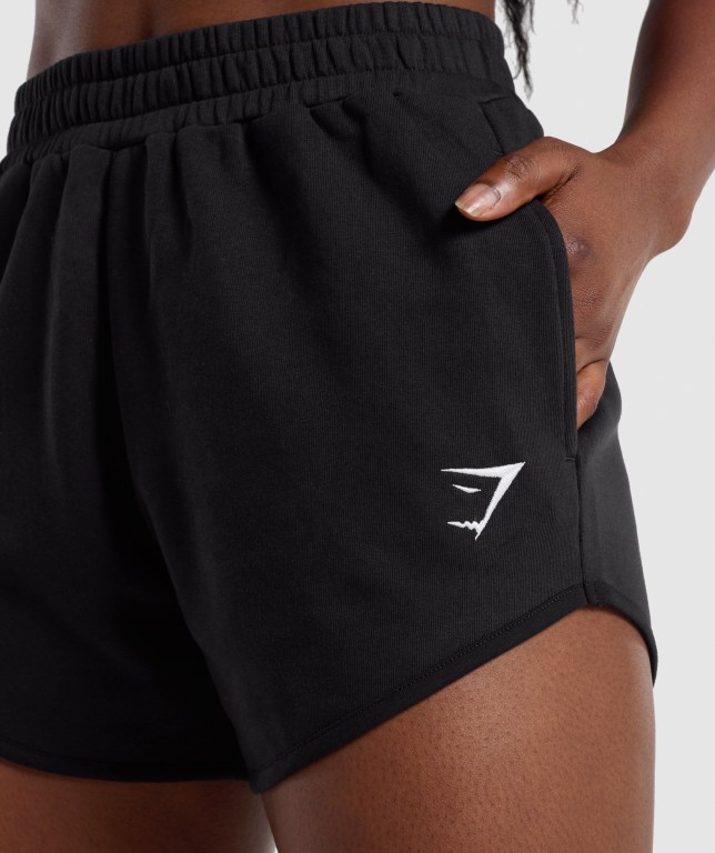 Bermudas Gymshark Entrenamiento Sweat Mujer Negros | aZpFVQGbJmf