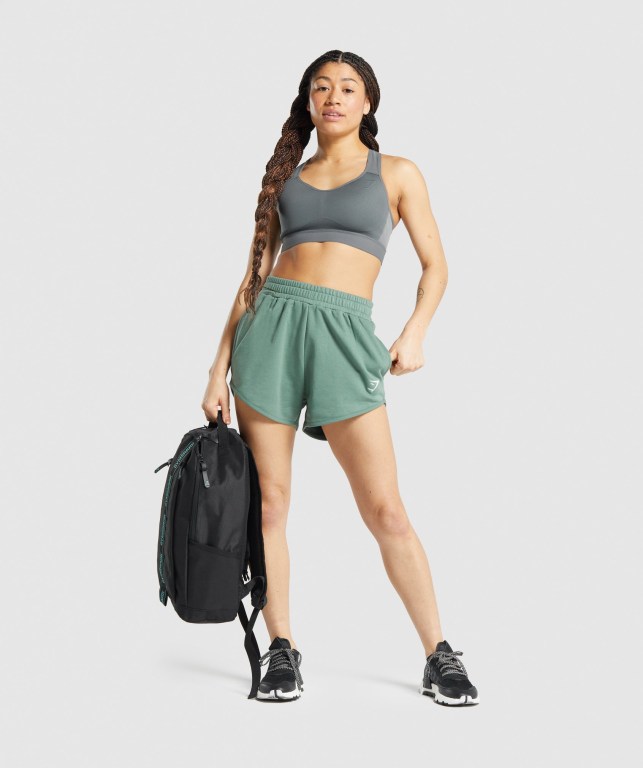 Bermudas Gymshark Entrenamiento Sweat Mujer Verdes | sCx2rPBXSQ6