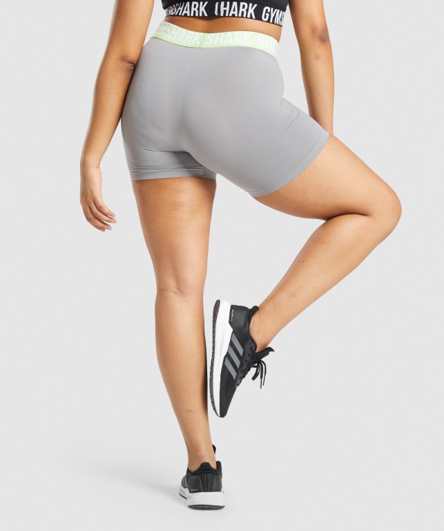 Bermudas Gymshark Fit Seamless Mujer Grises | csbUwG9ybUD