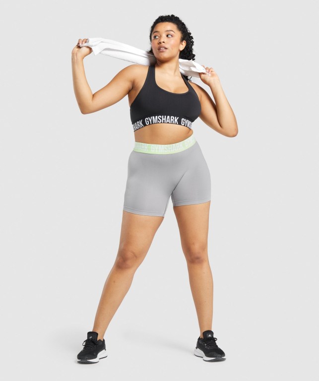 Bermudas Gymshark Fit Seamless Mujer Grises | csbUwG9ybUD