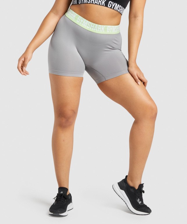 Bermudas Gymshark Fit Seamless Mujer Grises | csbUwG9ybUD