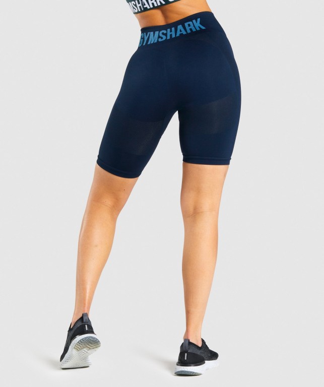 Bermudas Gymshark Flex Cycling Mujer Azul Marino | X79HB8ykUyW