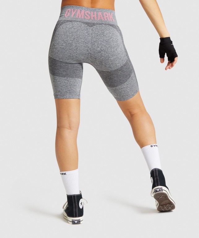 Bermudas Gymshark Flex Cycling Mujer Grises Rosas | WjusHTwyH7n