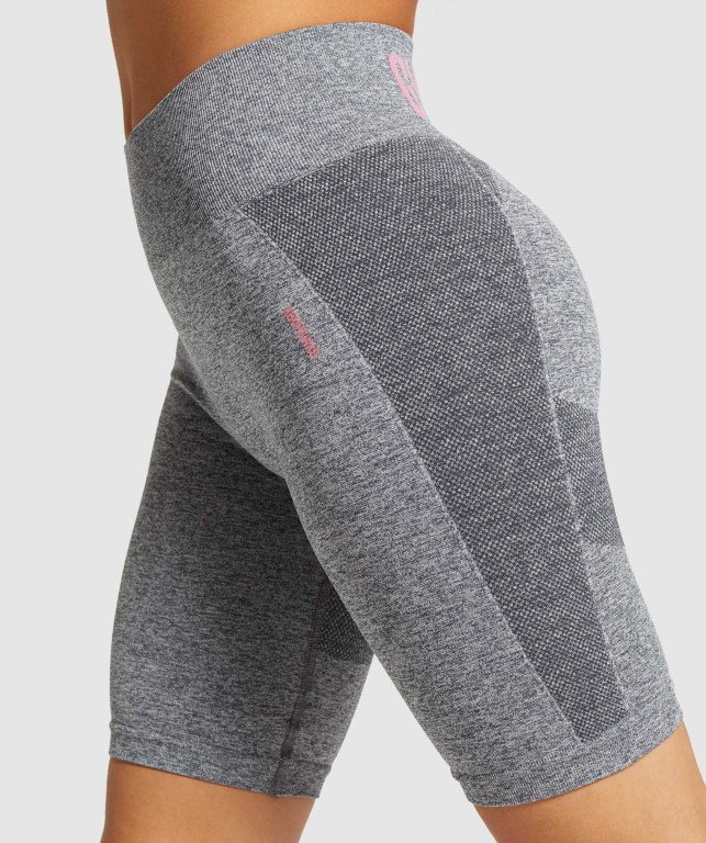 Bermudas Gymshark Flex Cycling Mujer Grises Rosas | WjusHTwyH7n