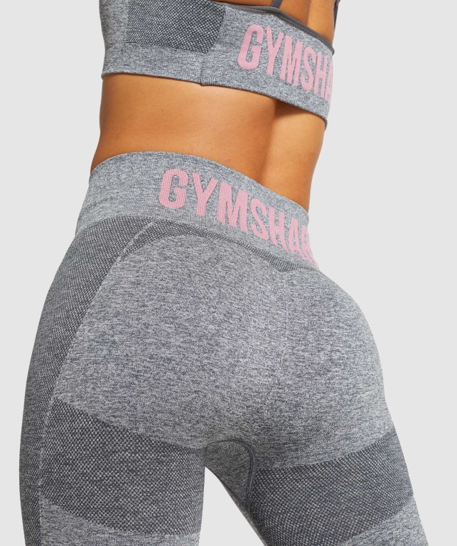 Bermudas Gymshark Flex Cycling Mujer Grises Rosas | WjusHTwyH7n