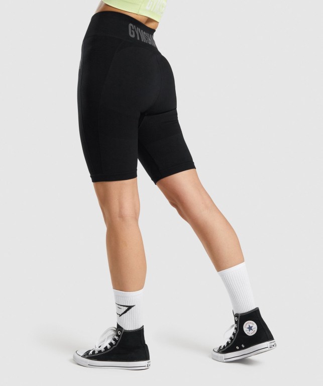 Bermudas Gymshark Flex Cycling Mujer Negros Grises | 5zoLhCEqljQ