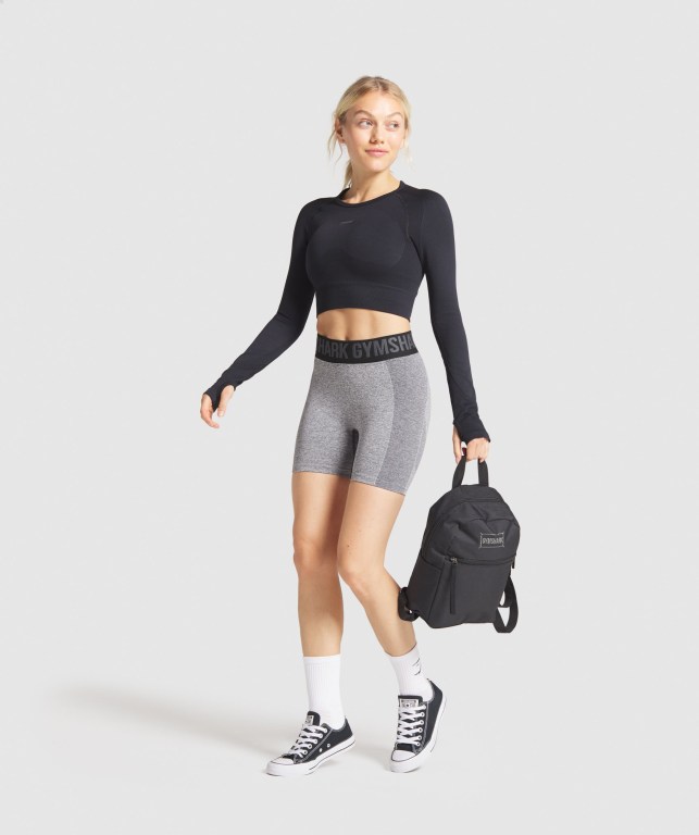 Bermudas Gymshark Flex Mujer Grises Negros | sxlnSh9uGdH