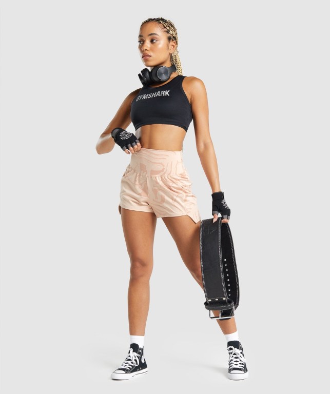 Bermudas Gymshark GS Power Jacquard Mujer Rosas Claro | phEcjos9Jst