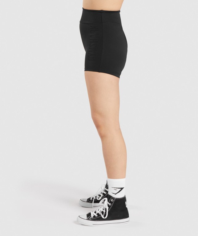 Bermudas Gymshark GS Power Mujer Negros | QSq1M9iXhty