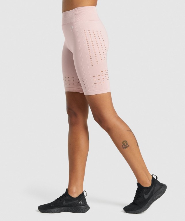 Bermudas Gymshark Glow Seamless Mujer Rosas Claro | M9AtfnoRsyf