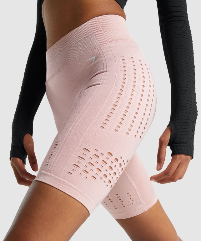 Bermudas Gymshark Glow Seamless Mujer Rosas Claro | M9AtfnoRsyf