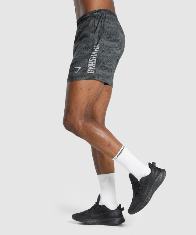 Bermudas Gymshark Graphic Deporte Hombre Negros | ZDRuOACubgF