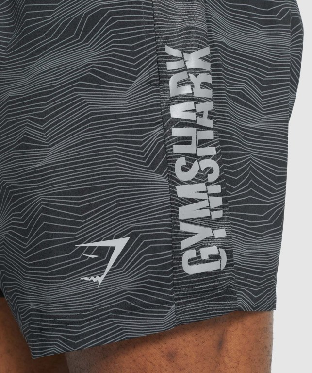 Bermudas Gymshark Graphic Deporte Hombre Negros | ZDRuOACubgF