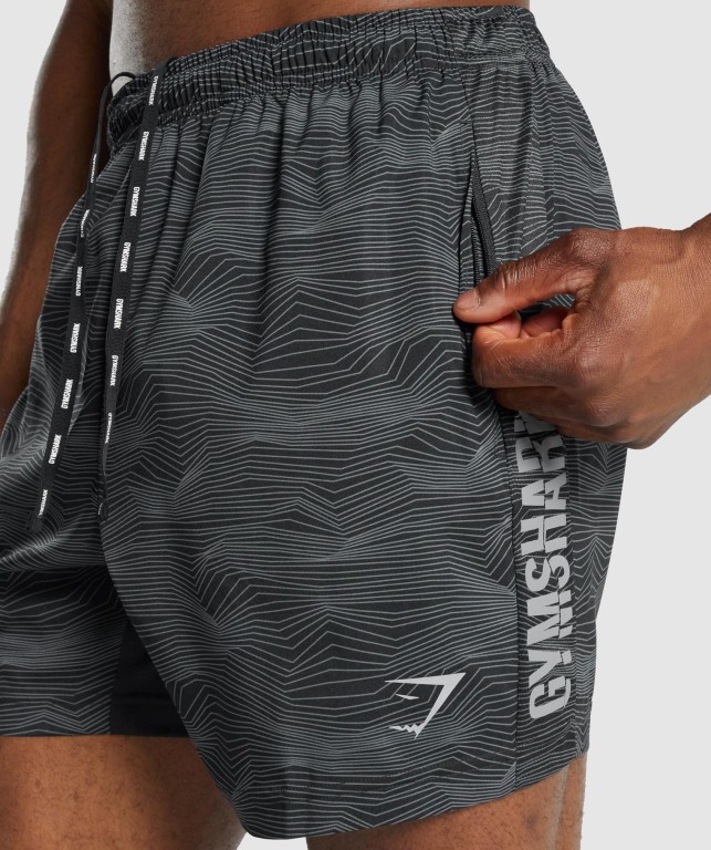 Bermudas Gymshark Graphic Deporte Hombre Negros | ZDRuOACubgF