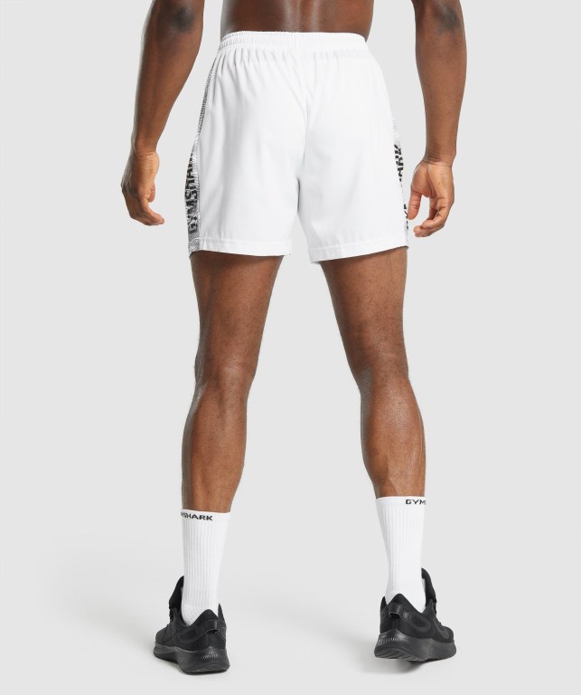 Bermudas Gymshark Graphic Deporte Hombre Blancos | gAdTCeCxfYn