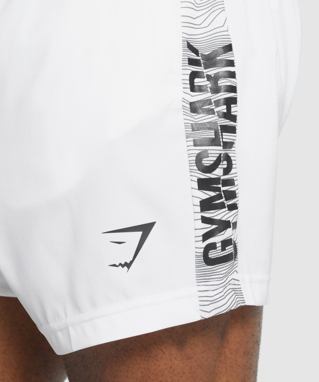 Bermudas Gymshark Graphic Deporte Hombre Blancos | gAdTCeCxfYn