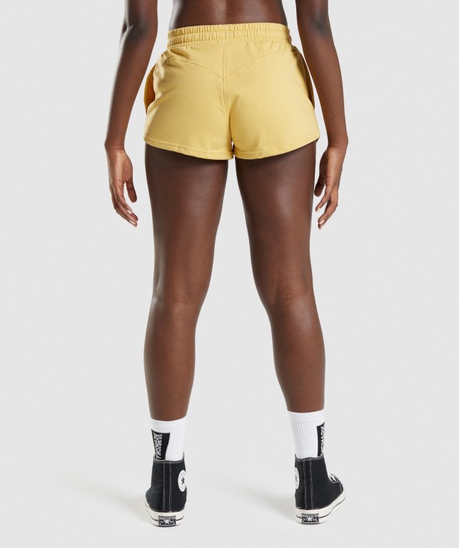 Bermudas Gymshark Legacy Graphic Mujer Amarillos | UiCspp8GJ6V