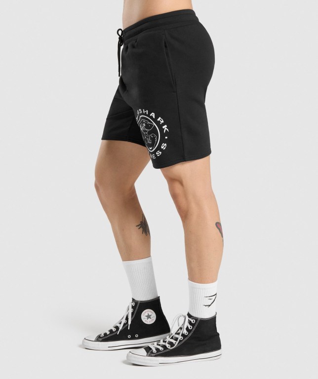 Bermudas Gymshark Legacy Hombre Negros Blancos | G2htiQmLeNu