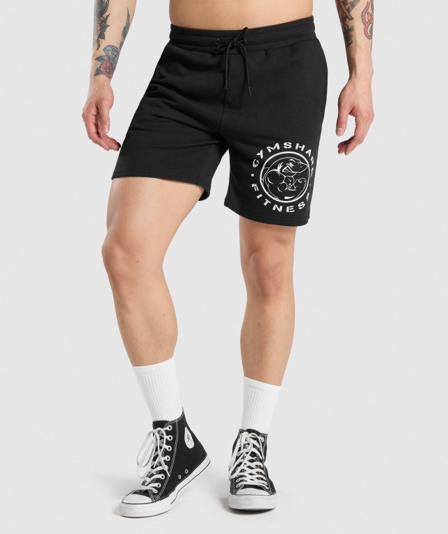 Bermudas Gymshark Legacy Hombre Negros Blancos | G2htiQmLeNu