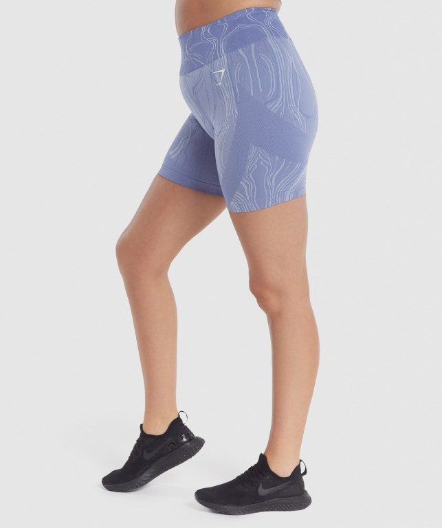 Bermudas Gymshark Mercury Seamless Mujer Azules | KQh3i1FopoF