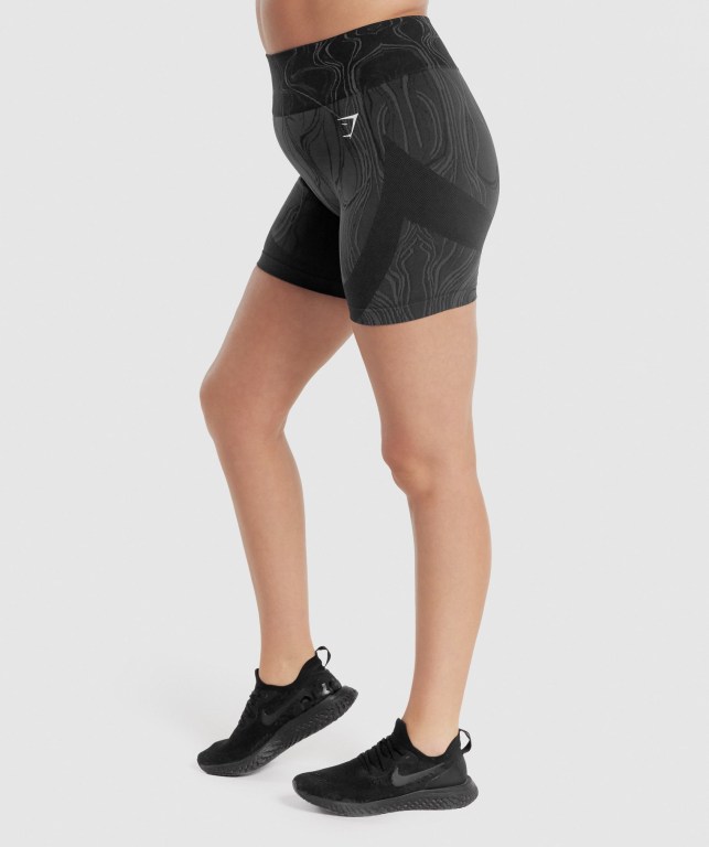 Bermudas Gymshark Mercury Seamless Mujer Negros | tULT8351iLr