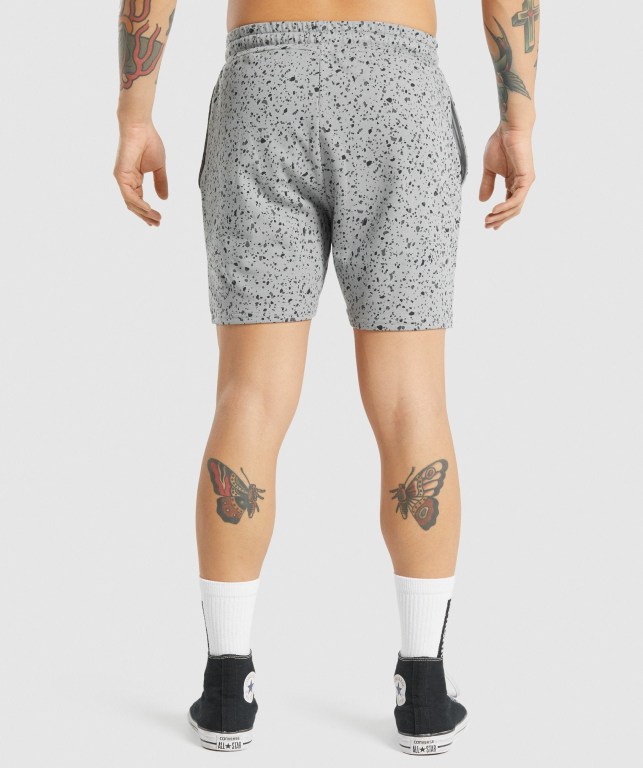 Bermudas Gymshark Micro Print Hombre Grises | itkj4ExBJRW