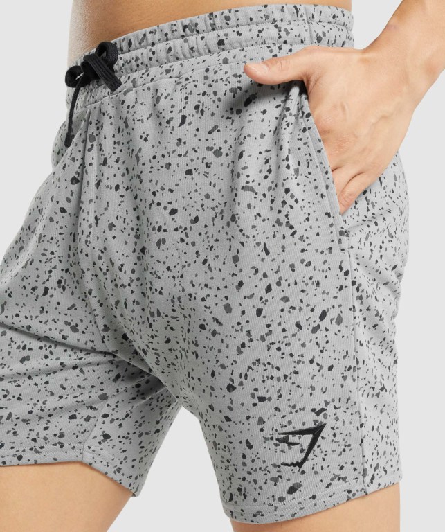 Bermudas Gymshark Micro Print Hombre Grises | itkj4ExBJRW