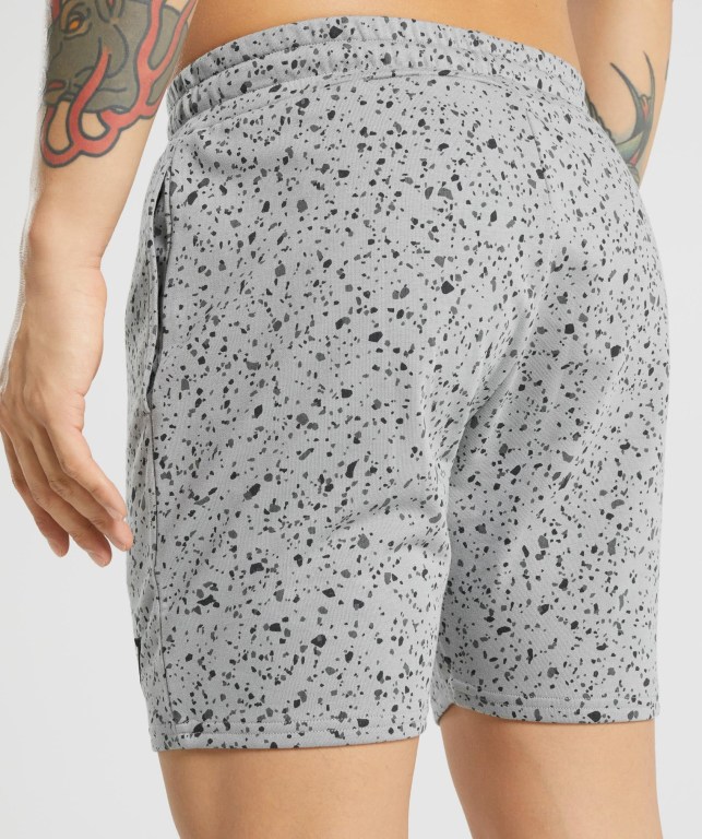 Bermudas Gymshark Micro Print Hombre Grises | itkj4ExBJRW