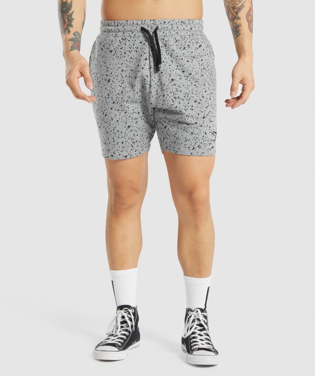 Bermudas Gymshark Micro Print Hombre Grises | itkj4ExBJRW