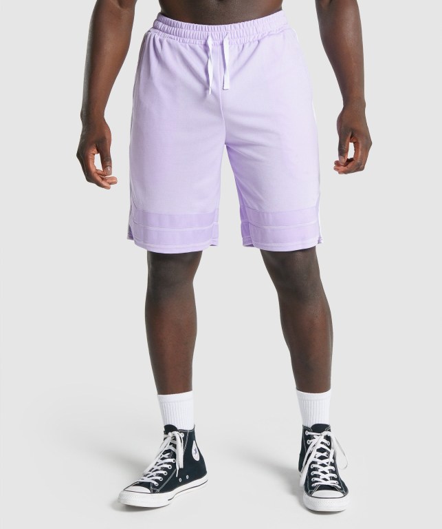 Bermudas Gymshark Recess Basketball Hombre Morados Claro | s6eXJeCJK4L