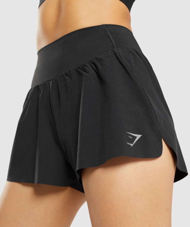 Bermudas Gymshark Speed Mujer Negros | 1WIWMccFrdP