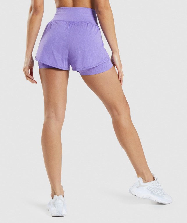 Bermudas Gymshark Vital Seamless 2.0 2-in-1 Mujer Morados Claro | KiNTu6YL2sF